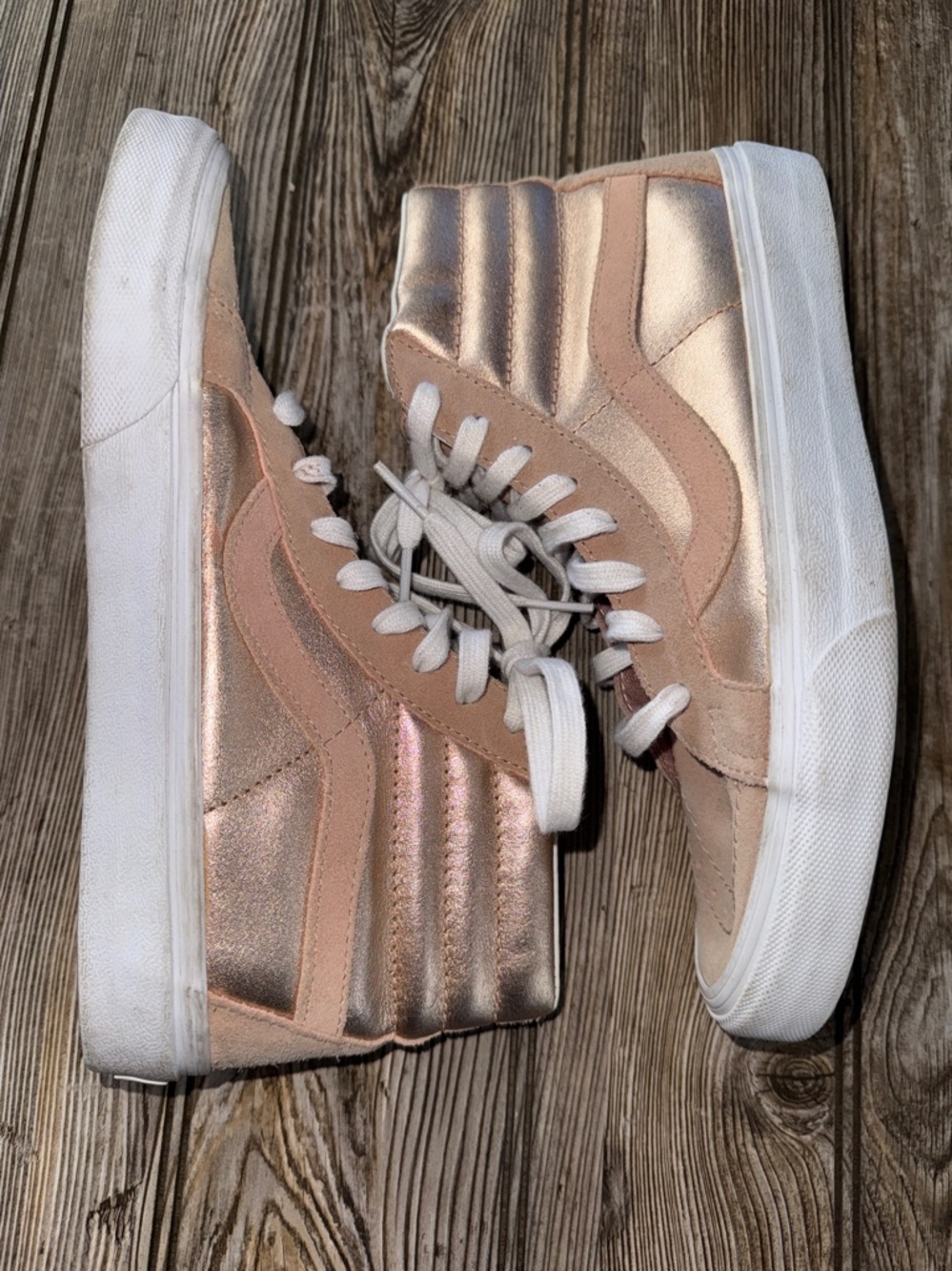 Vans sneakers Rose Gold 2-Tone Metallic Sk8-Hi Reissue High Top - Picture 3 of 4
